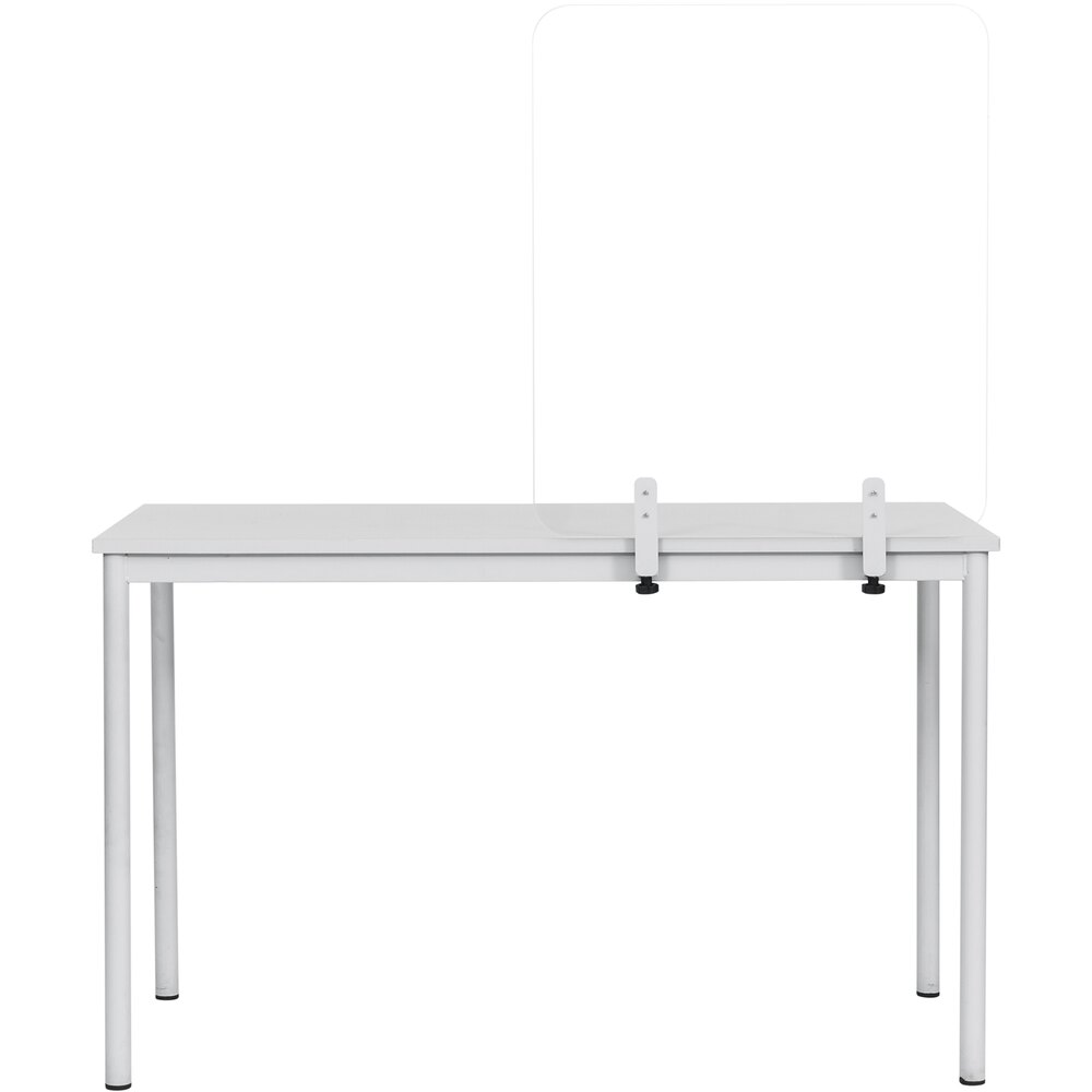 MasterVision GL0701393 23 5/8" x 35 7/16" Glass Frameless Safety Shield with Clamps