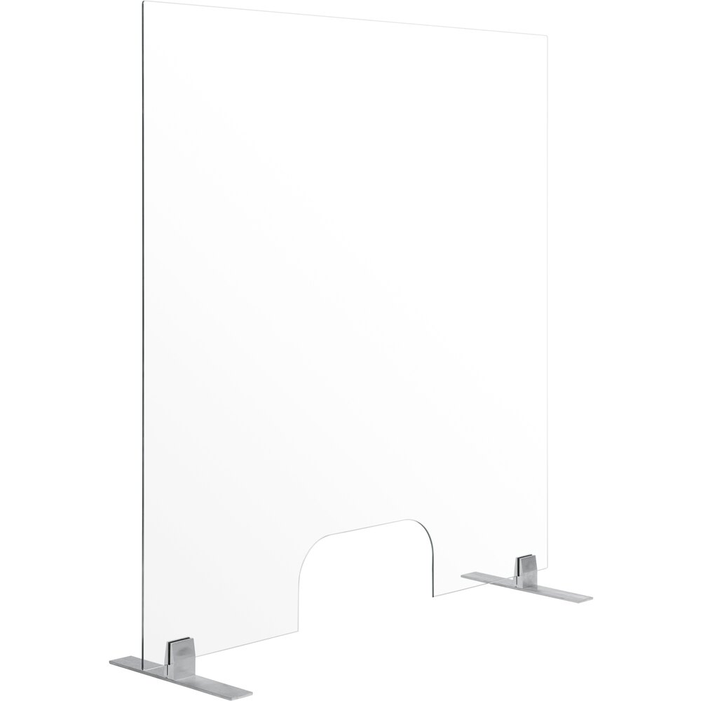 MasterVision GL0801392 35 7/16" x 47 1/4" Glass Self-Standing Frameless Register Shield