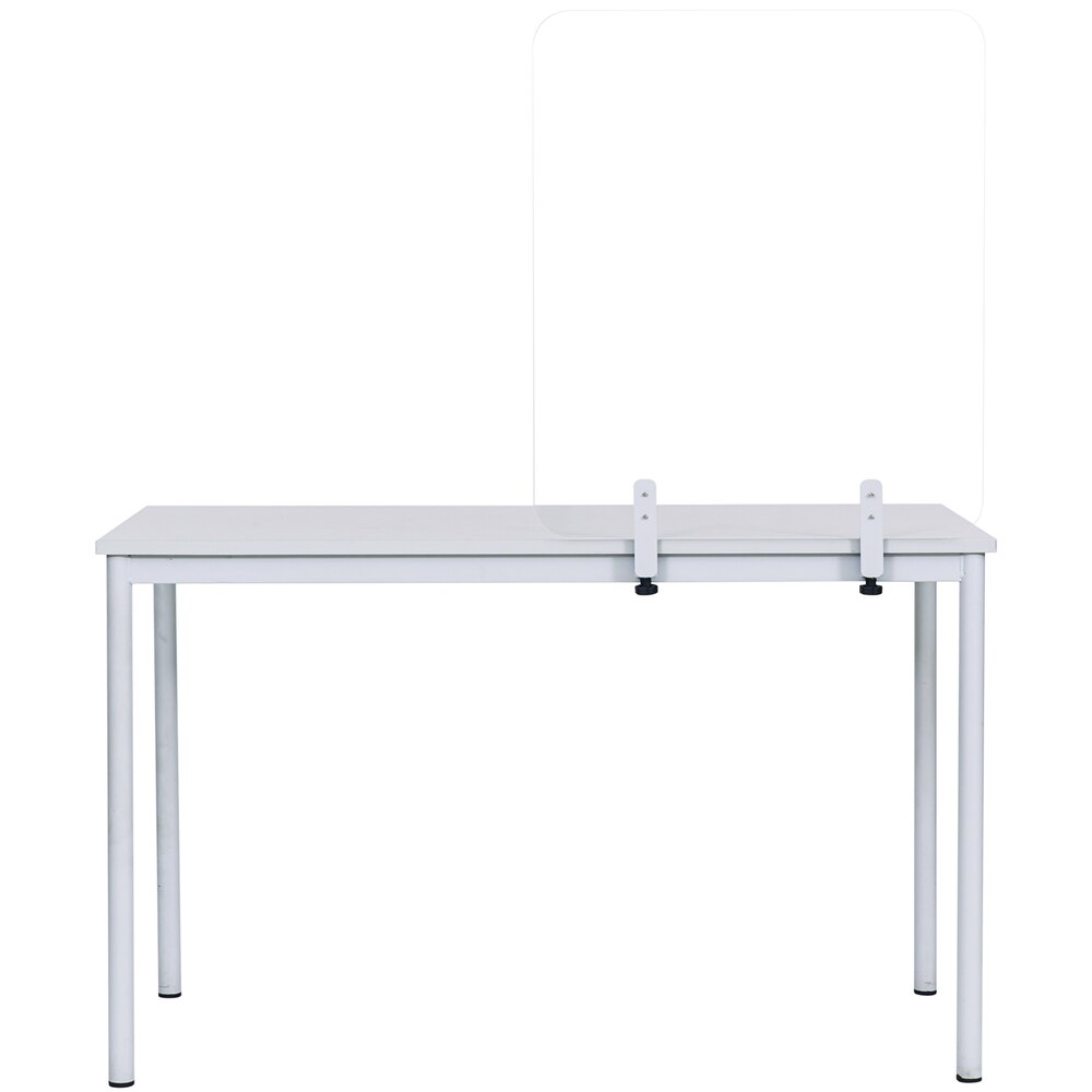 MasterVision GL0801393 35 7/16" x 47 1/4" Glass Frameless Safety Shield with Clamps