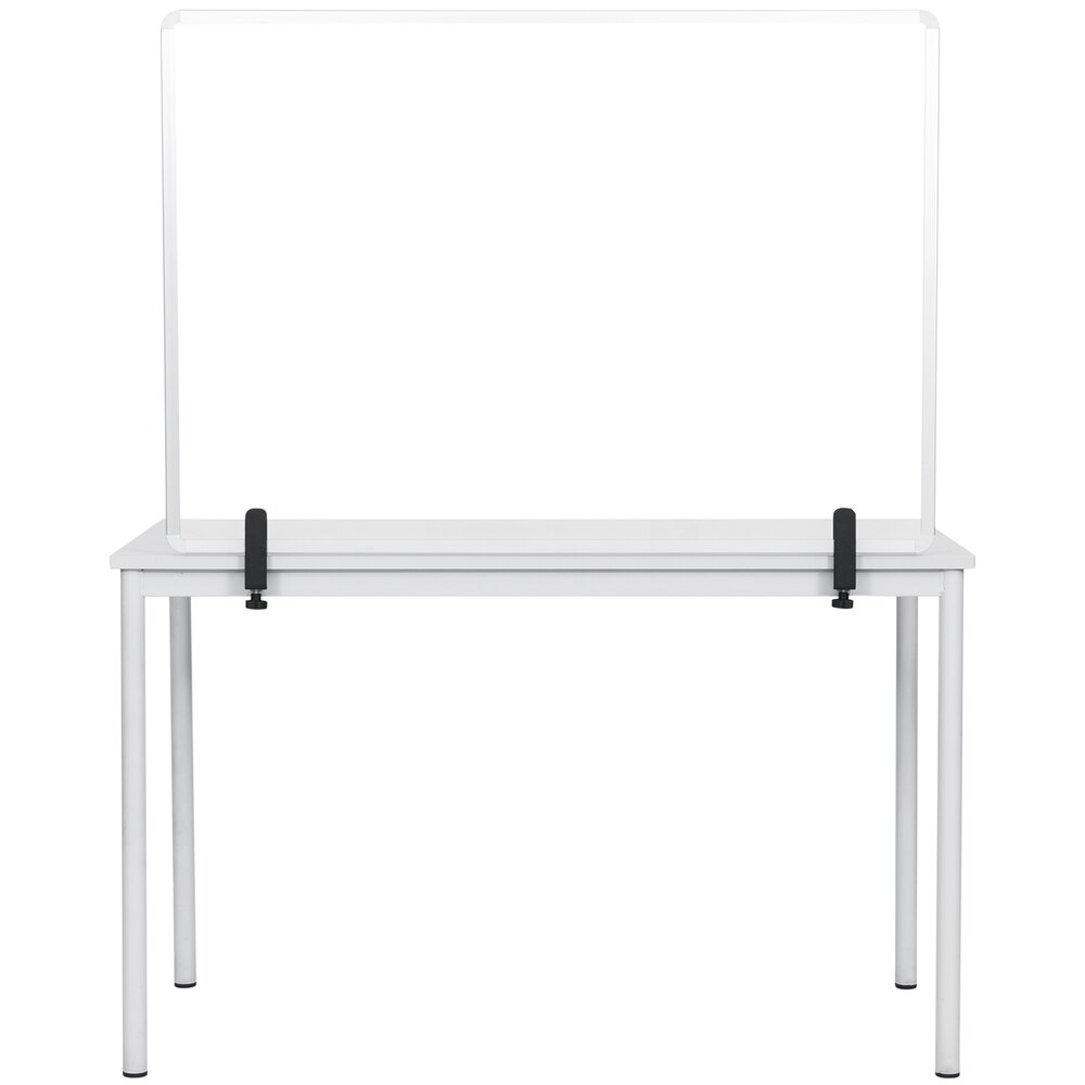 MasterVision GL0801910 47 1/2" x 35 7/16" Glass Safety Shield with Clamps