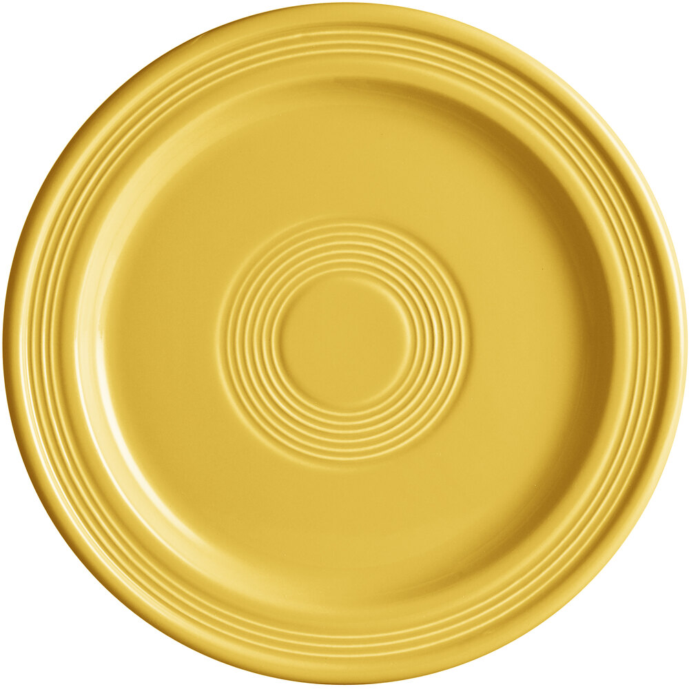 Acopa Capri 9" Citrus Yellow Stoneware Plate - Sample