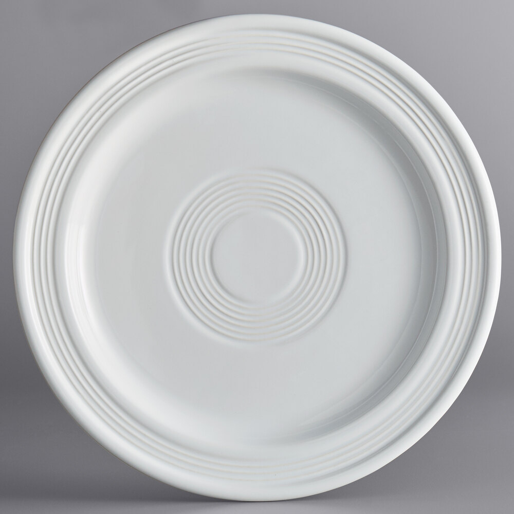 Acopa Capri 9" Coconut White Stoneware Plate - Sample