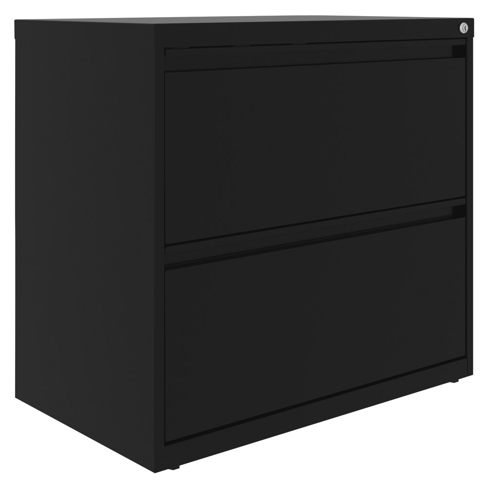 Hirsh Industries 24081 SOHO Black Two-Drawer Lateral 101 File Cabinet - 30" x 17 5/8" x 27 3/4"
