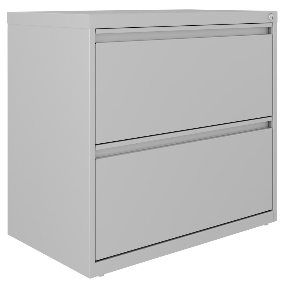 Hirsh Industries 24083 SOHO Arctic Silver Two-Drawer Lateral 101 File Cabinet - 30" x 17 5/8" x 27 3/4"