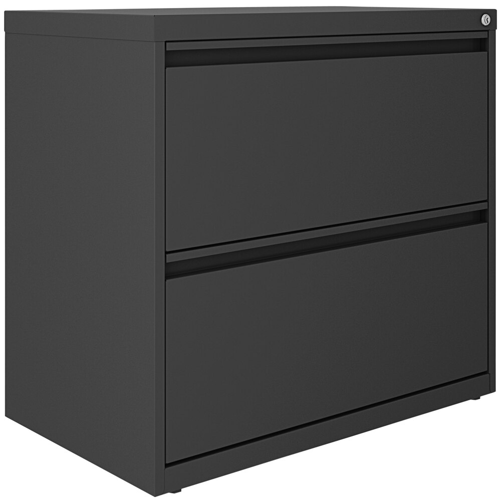 Hirsh Industries 24084 SOHO Charcoal Two-Drawer Lateral 101 File Cabinet - 30" x 17 5/8" x 27 3/4"