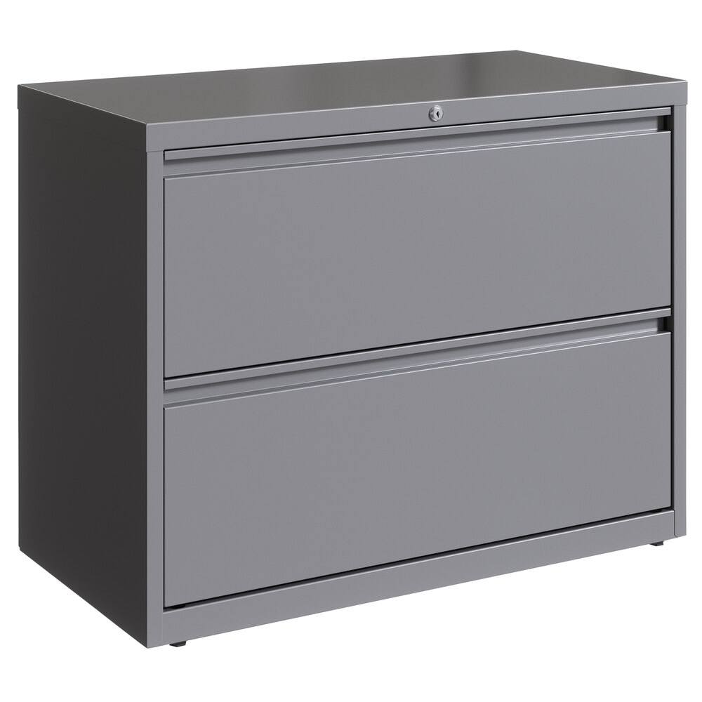 Hirsh Industries 23744 HL10000 Series Arctic Silver Two-Drawer Lateral File Cabinet - 36" x 18 5/8" x 28"