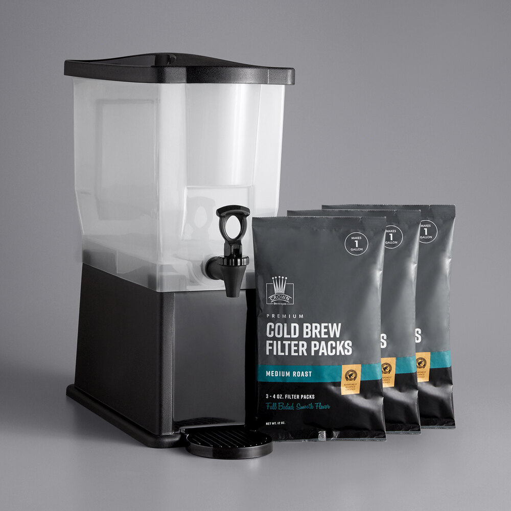 Crown Beverages 3 Gallon Capacity Cold Brew System with Coffee