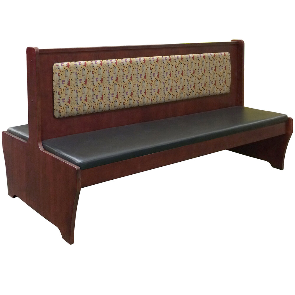 American Tables & Seating 72" Long Double Dark Mahogany Wood Booth - 42" High