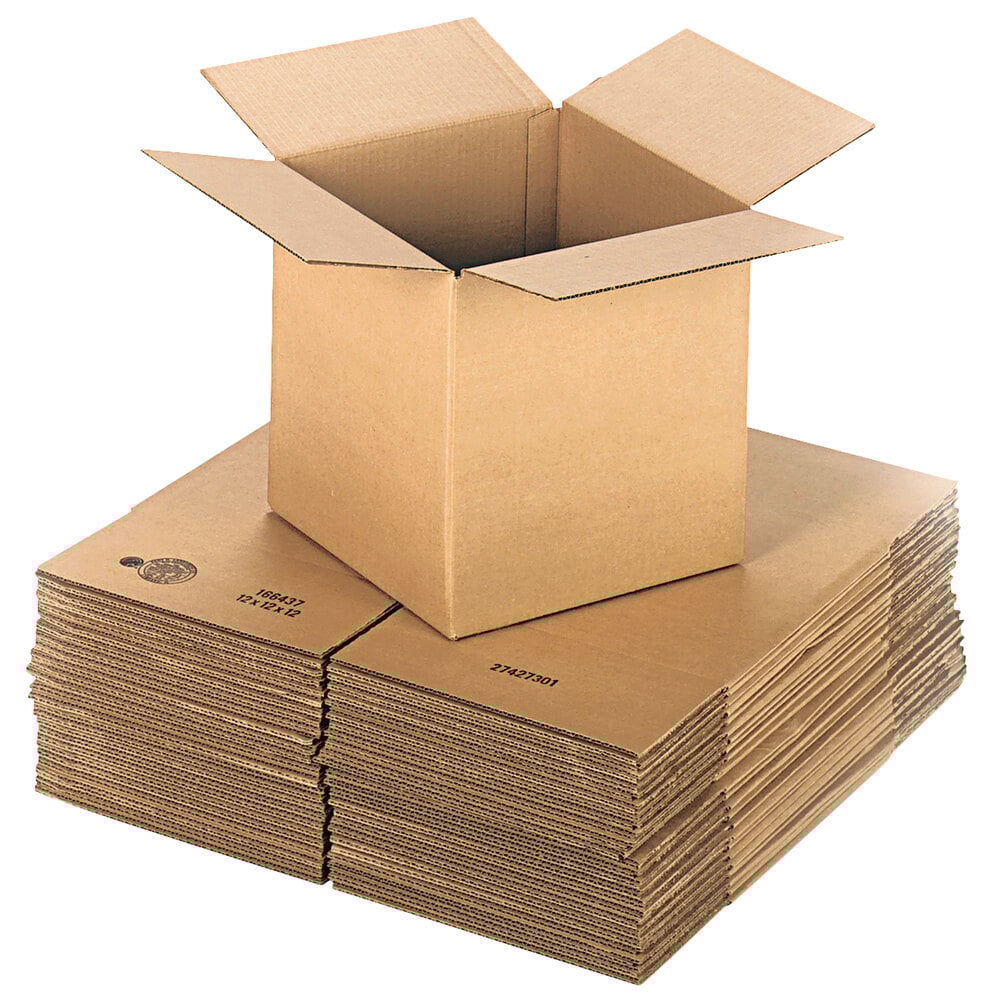 Lavex 12" x 12" x 12" Kraft Customizable Corrugated RSC Shipping Box - 25/Case