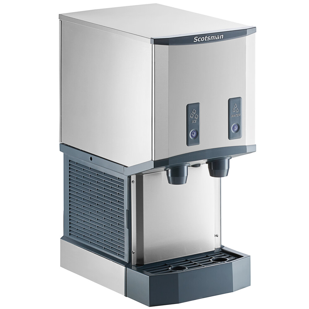 Scotsman HID312AB-1 Meridian® Countertop Air Cooled Ice Machine and Water Dispenser with Push Button Dispensing - 12 lb. Bin Storage