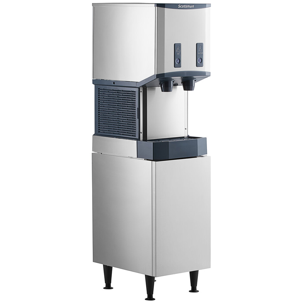 Scotsman HID312AB-1 Meridian® 16 1/4" Air Cooled Nugget Ice Machine with 12 lb. Bin, Push Button Ice and Water Dispensing, and Enclosed Stand - 115V, 260 lb.
