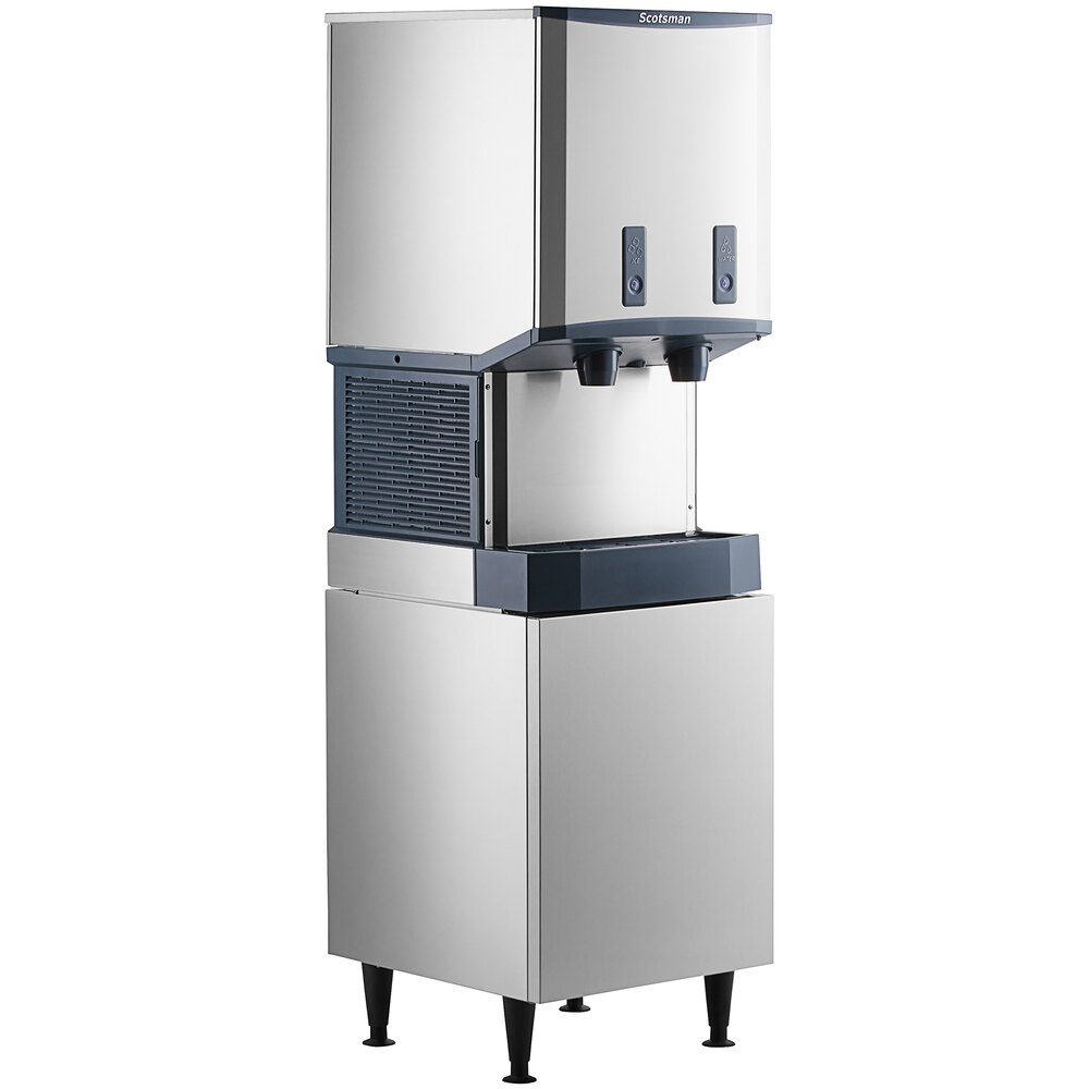 Scotsman HID540AB-1 Meridian® 21 1/4" Air Cooled Nugget Ice Machine with 40 lb. Bin, Push Button Ice and Water Dispensing, and Enclosed Stand - 115V, 500 lb.