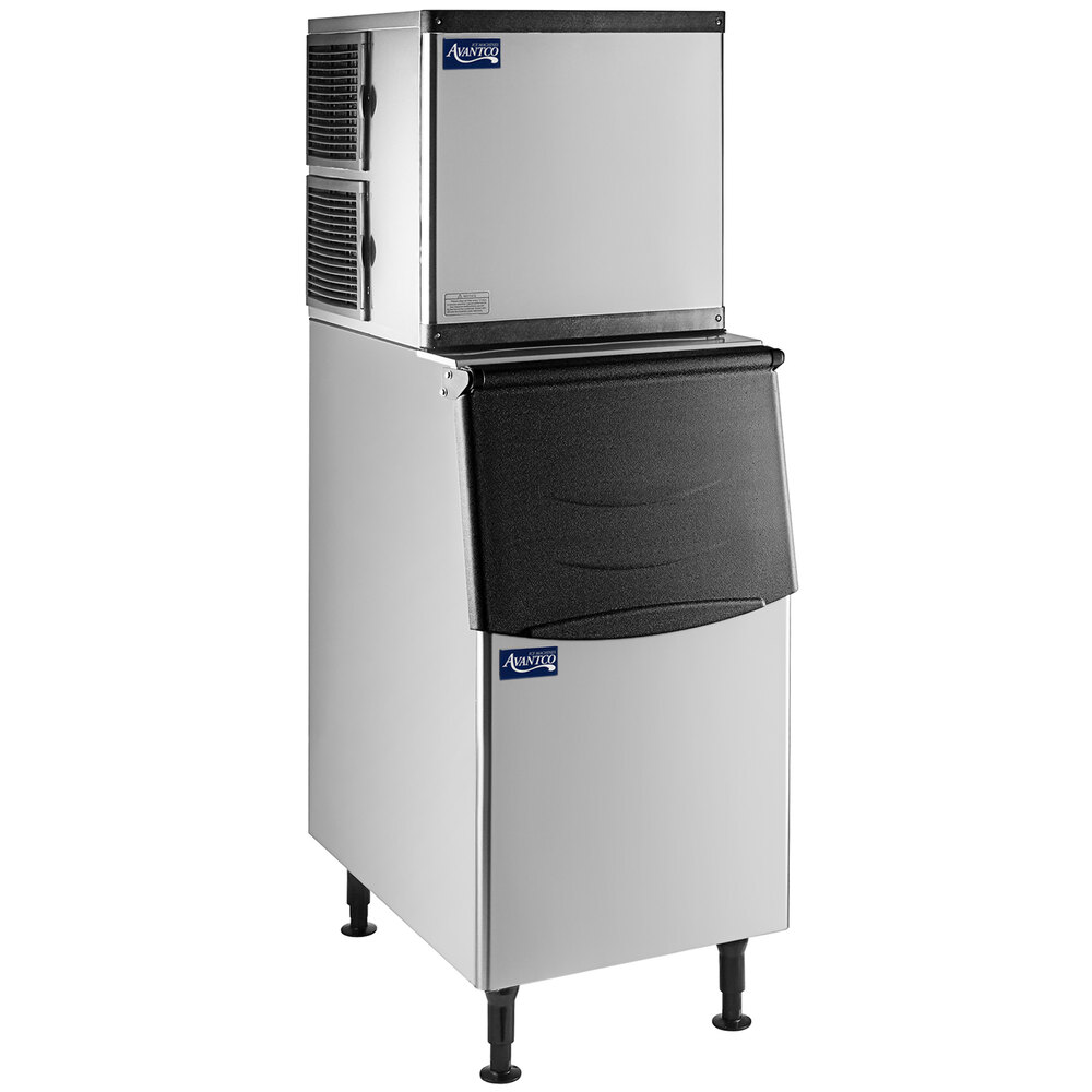 Avantco Ice KMC-420-B2F 22" Air Cooled Modular Full Cube Ice Machine with Bin - 399 lb.