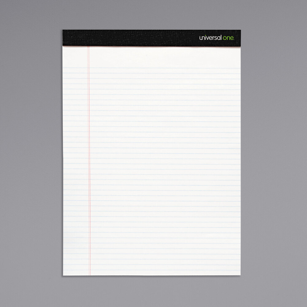 Universal UNV30730 8 1/2" x 11 3/4" Legal Rule White Premium Writing Pad - 12/Pack
