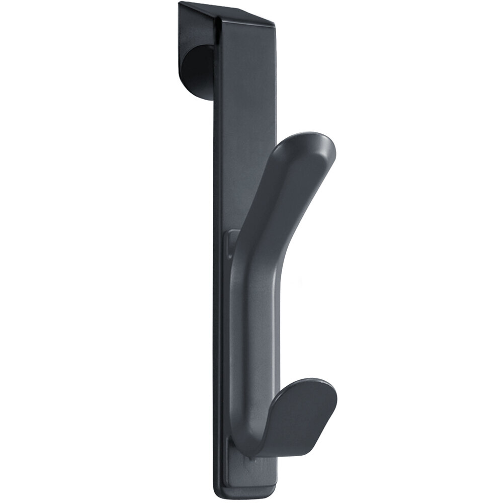 Universal UNV08607 1 1/8" x 6"x 7 1/2" Charcoal Double Plastic Cubicle Coat Hook