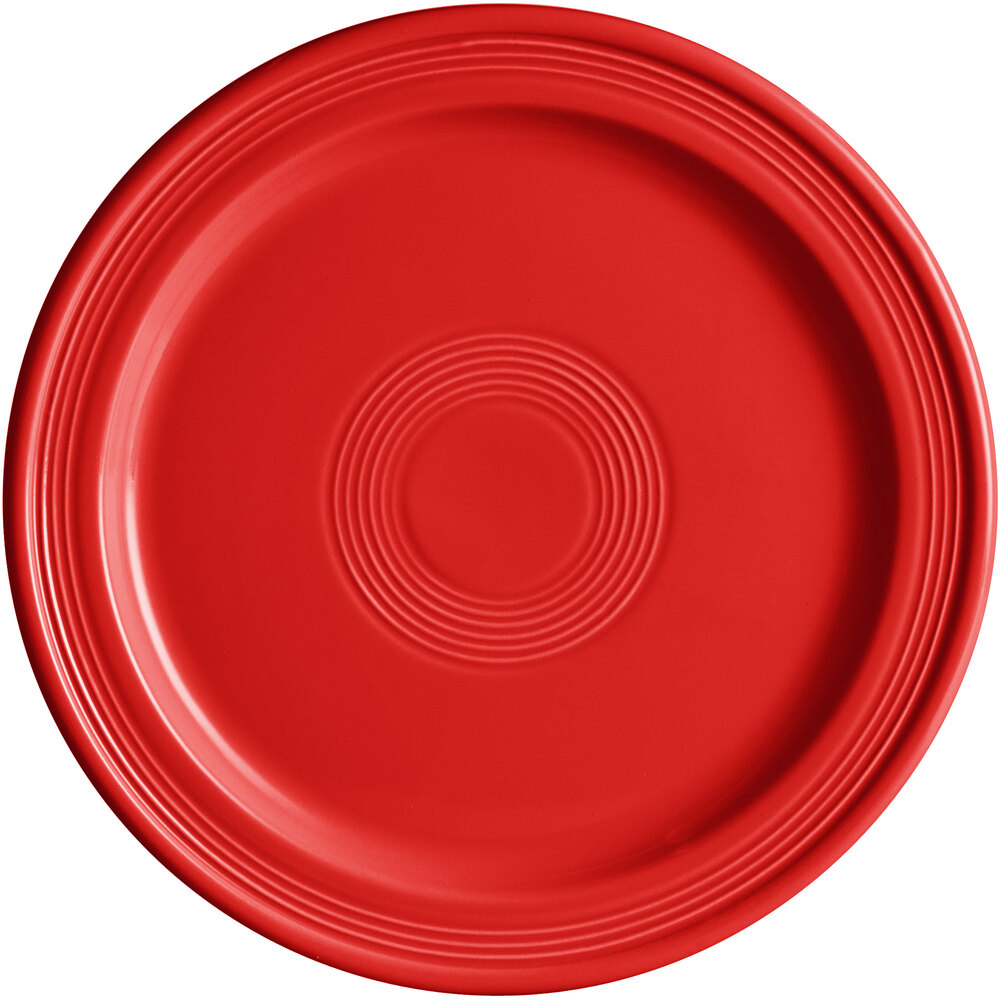 Acopa Capri 10" Passion Fruit Red Stoneware Plate - Sample