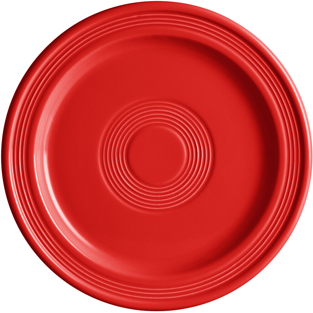 Acopa Capri 9" Passion Fruit Red Stoneware Plate - Sample