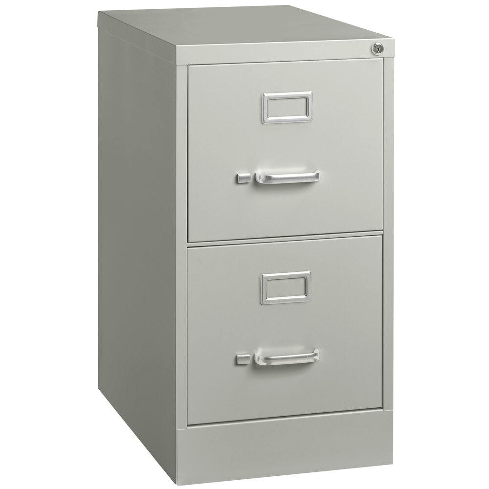 Hirsh Industries 22732 Light Gray Two-Drawer Vertical Letter File Cabinet - 15" x 22" x 28 3/8"
