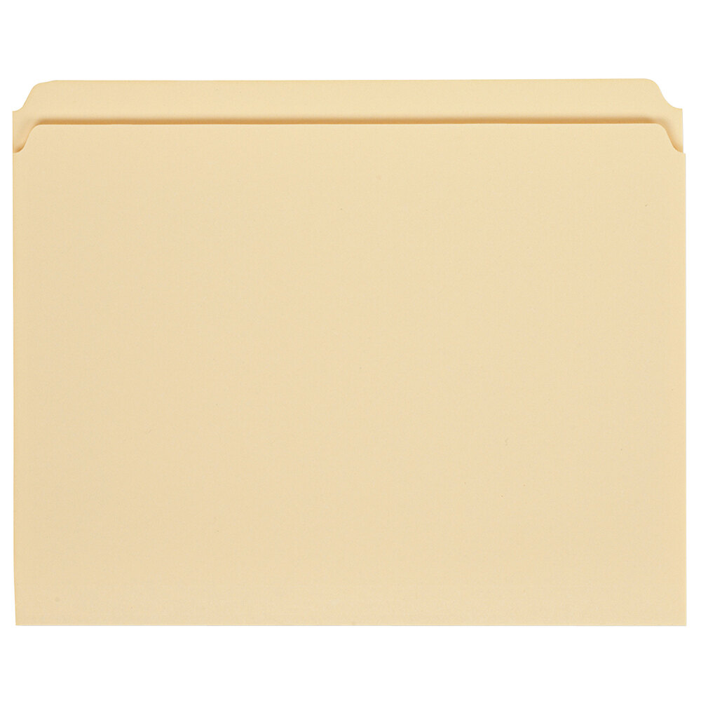 Universal UNV12110 Letter Size File Folder - Standard Height with Straight Cut Tab, Manila - 100/Box