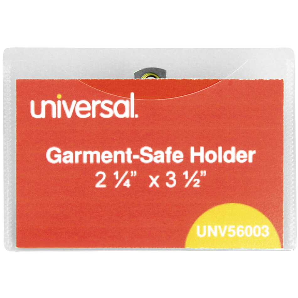 Universal UNV56003 2 1/4" x 3 1/2" Clip-On Badge Holder - 50/Box