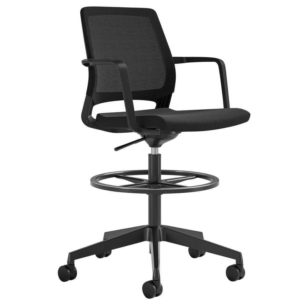 Safco Medina Black Adjustable-Height Office Stool