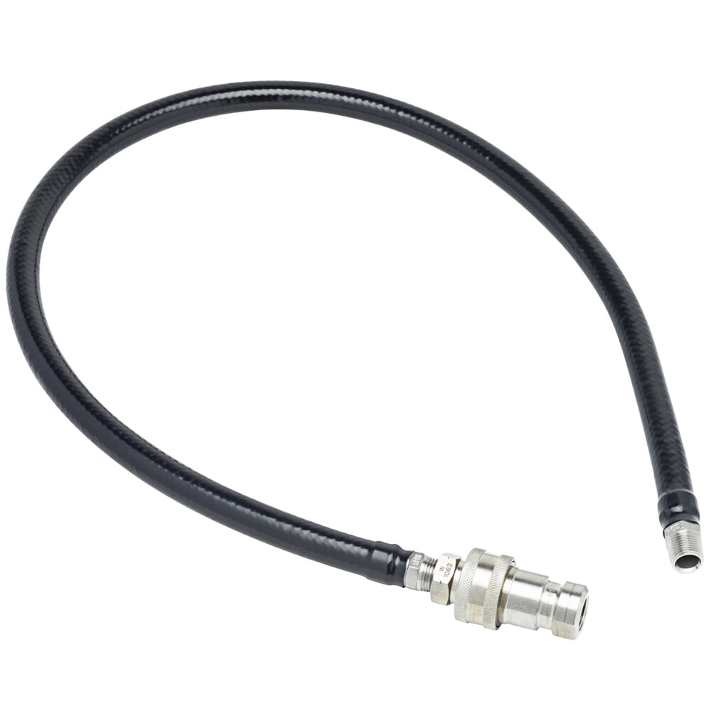 T&S HW-6C-48 Safe-T-Link 48" Water Appliance Hose with Reversed Quick Disconnect - 1/2" NPT