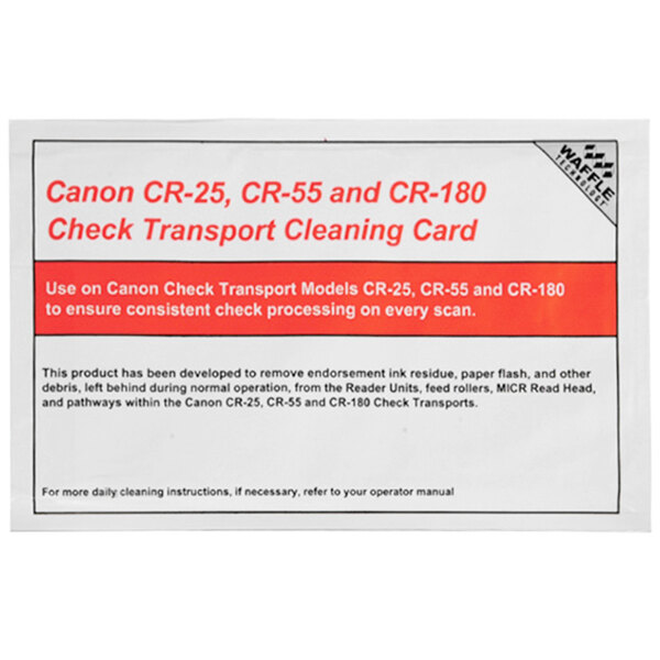 Controltek USA 510056 Check Transport Cleaning Card with Waffletechnology - 15/Box