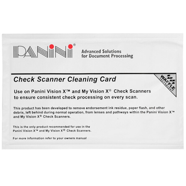 Controltek USA 510011 Panini Check Scanner Cleaning Card with Waffletechnology - 15/Box