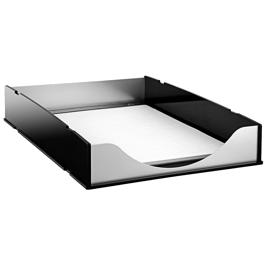 Kantek BA310 Black Acrylic and Aluminum Letter Tray