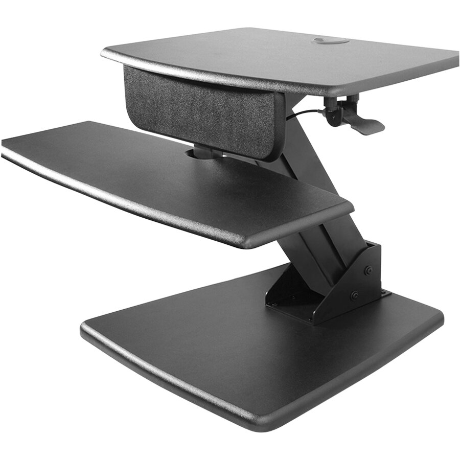 Kantek STS810 23" x 15 1/2" Black Adjustable Height Sit to Stand Desktop Desk with Keyboard Tray