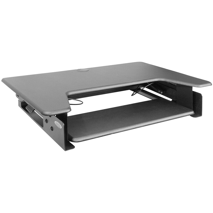 Kantek STS900 35 1/2" x 23 5/8" Black Adjustable Height Sit to Stand Desk Riser with Keyboard Tray