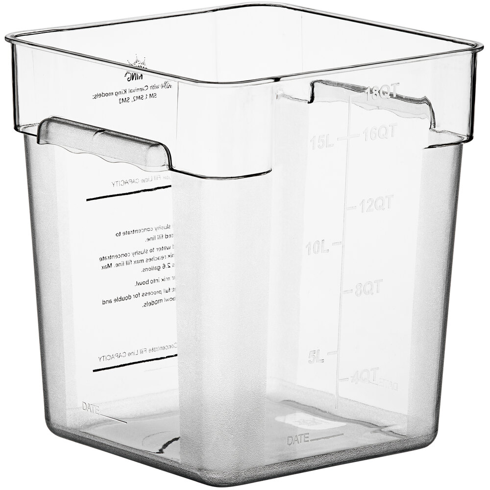 Carnival King 18 Qt. Slushy Mix Fill Container for Carnival King 2.6 Gallon Bowl SM Model Slushy Machines