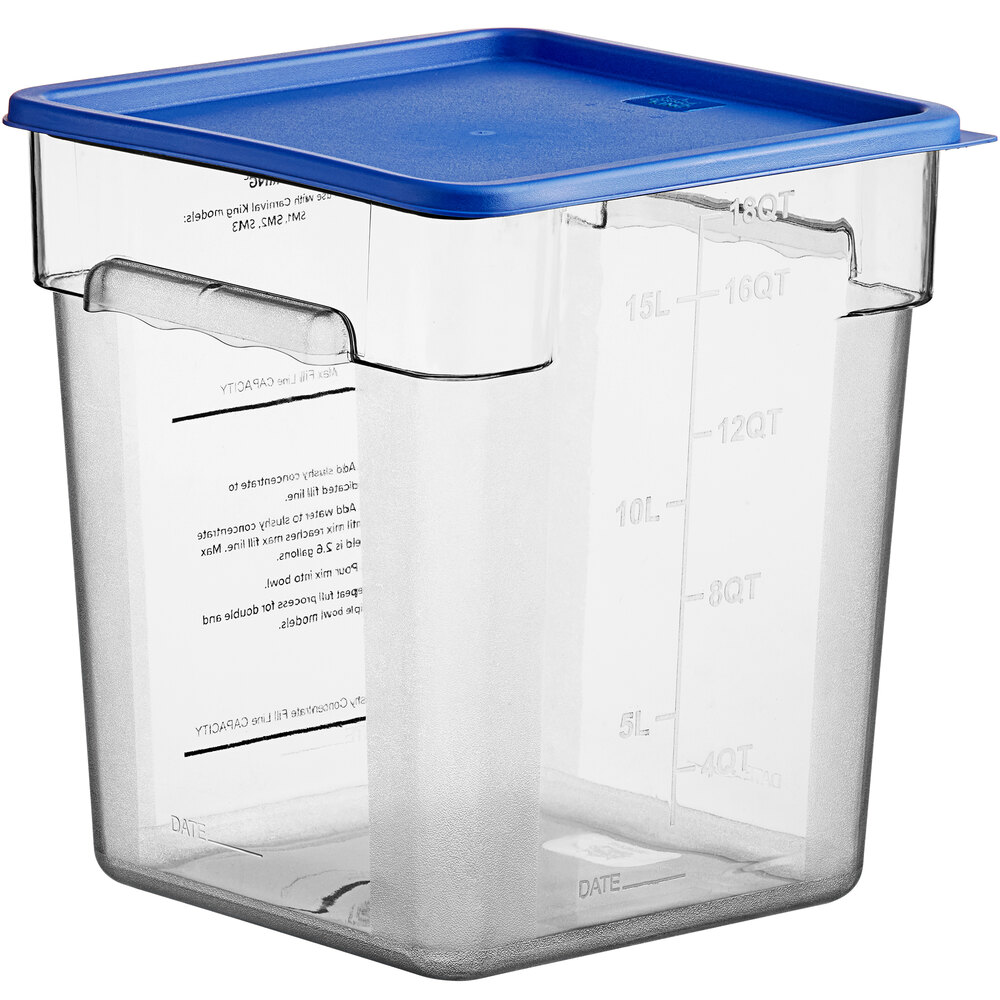 Carnival King 18 Qt. Slushy Mix Fill Container and Lid for Carnival King 2.6 Gallon Bowl SM Model Slushy Machines