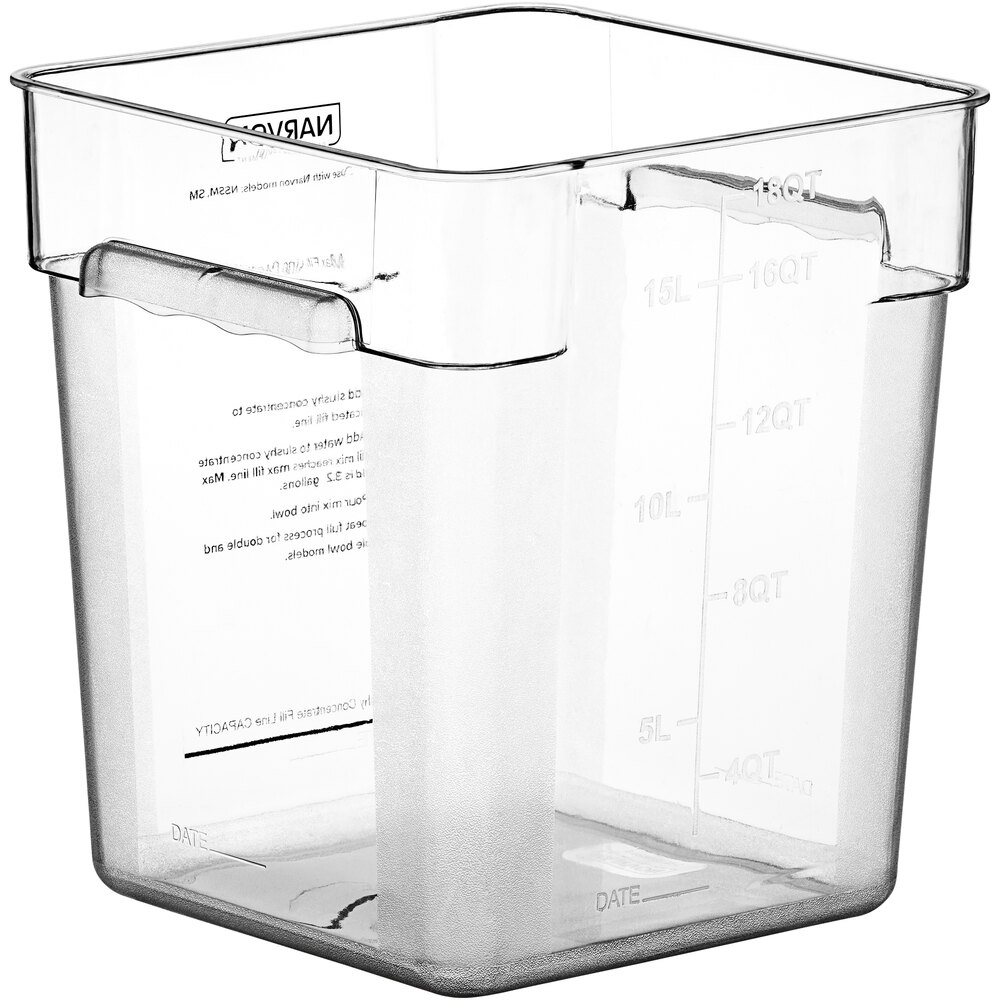 Narvon 18 Qt. Slushy Mix Fill Container for Narvon 3.2 Gallon Bowl NSSM & SM Model Slushy Machines