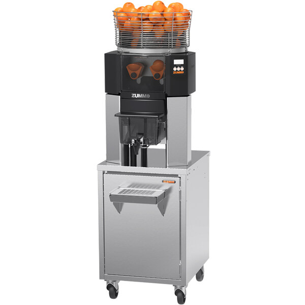 Zummo CS14-N50 Z14 Nature Self-Service Commercial Juicer with Service Cabinet and 20 lb. Load Basket - 16 Fruits / Minute
