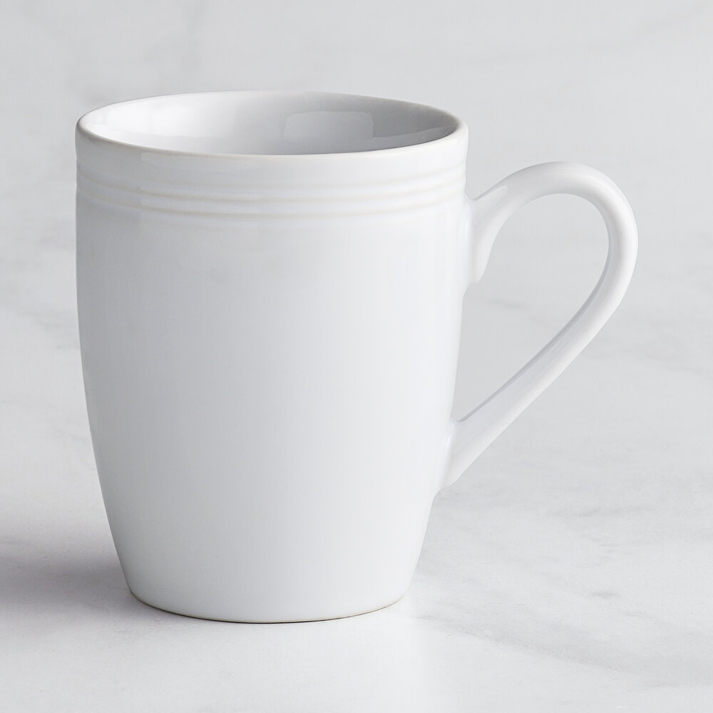 Acopa Capri 12 oz. Coconut White China Mug - Sample