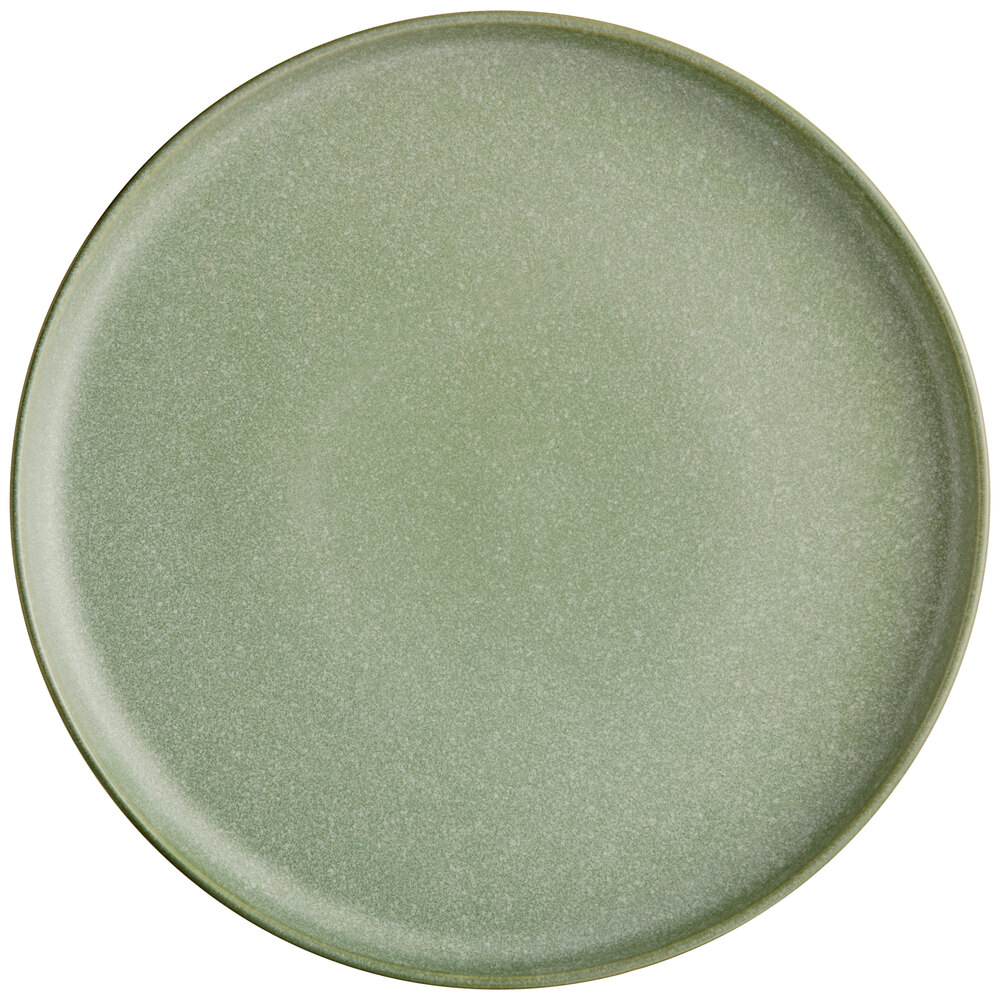 Acopa Pangea 10 1/2" Sage Matte Coupe Porcelain Plate - Sample
