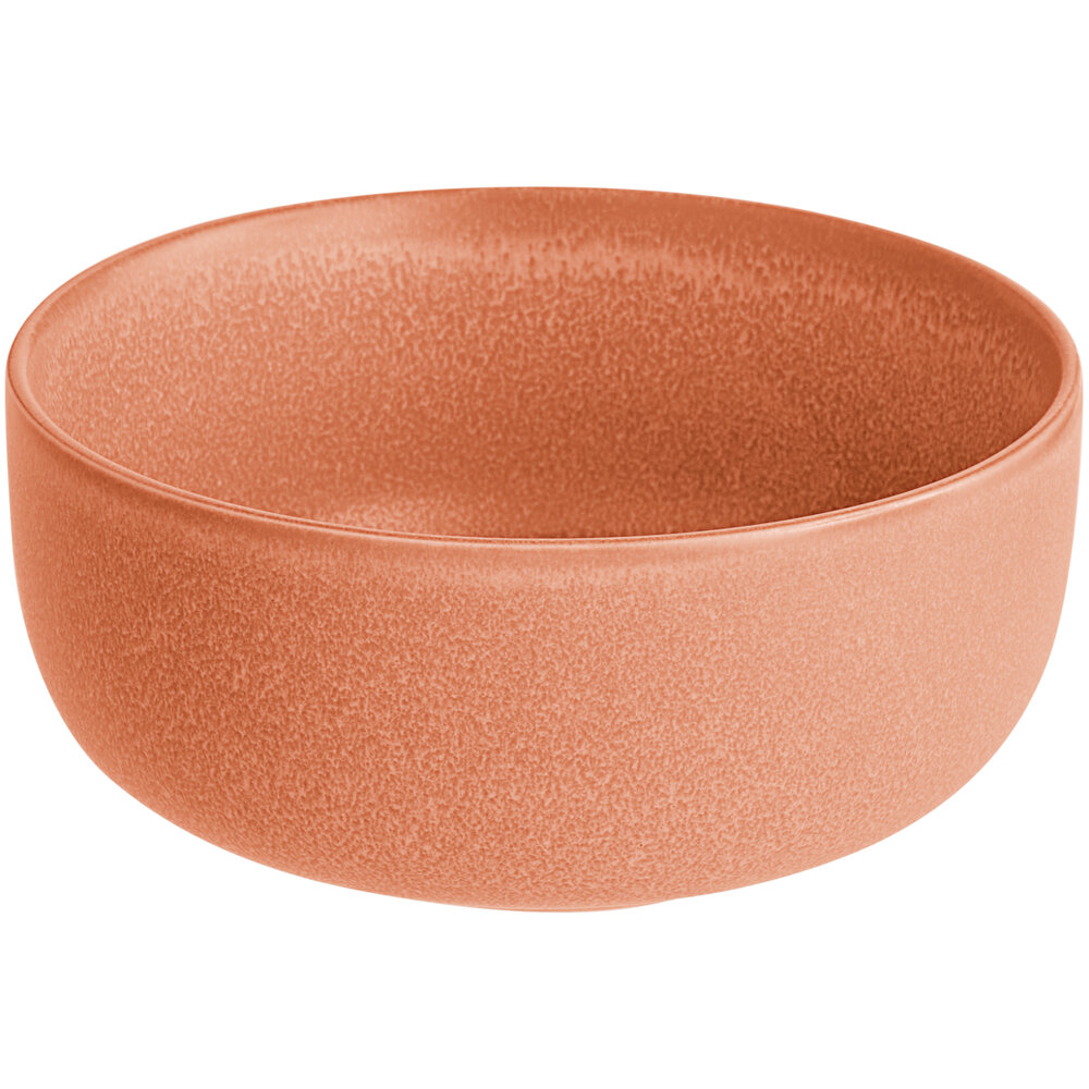 Acopa Pangea 16 oz. Terra Cotta Matte Porcelain Bowl - Sample