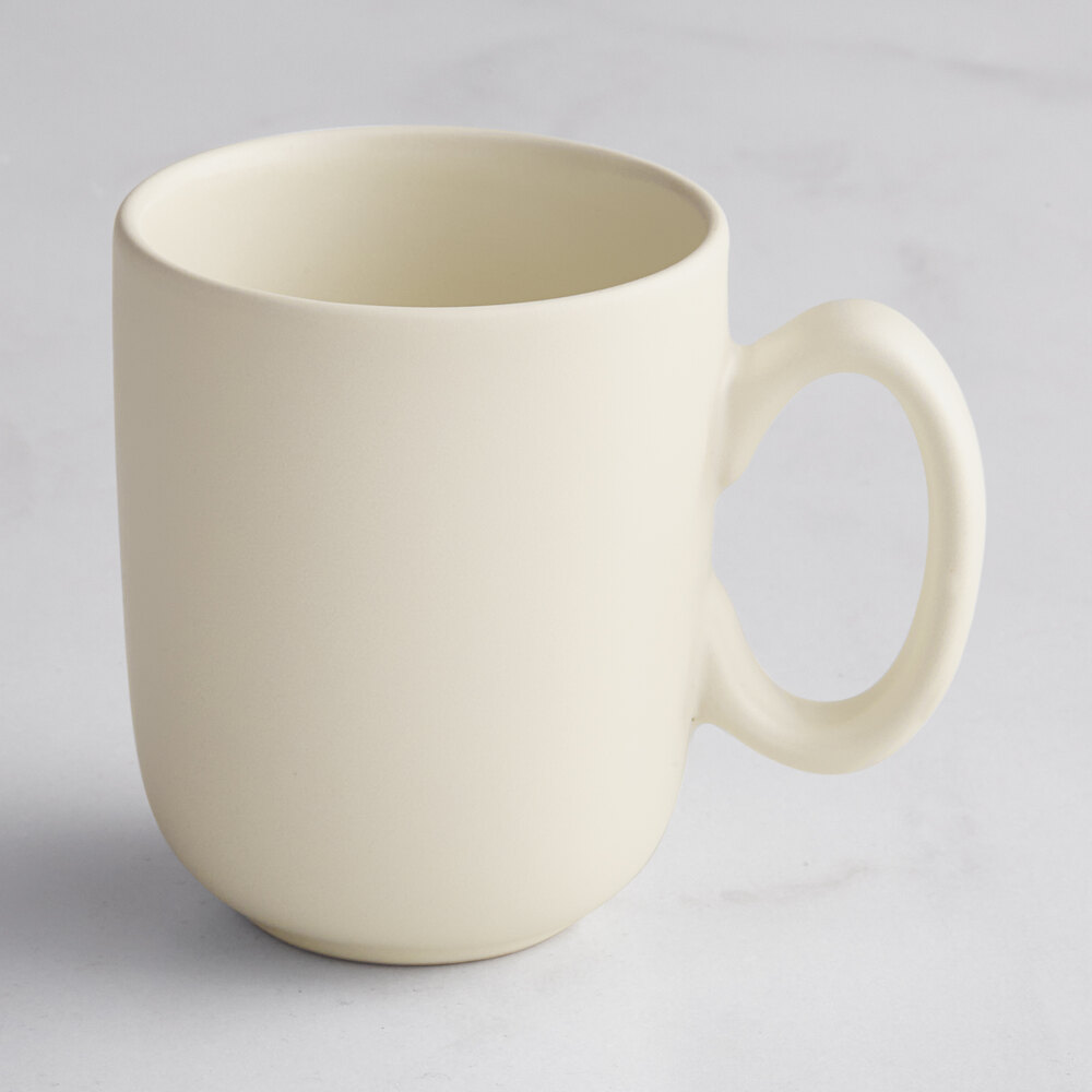 Acopa Pangea 7 oz. Fog White Matte Porcelain Cup - Sample