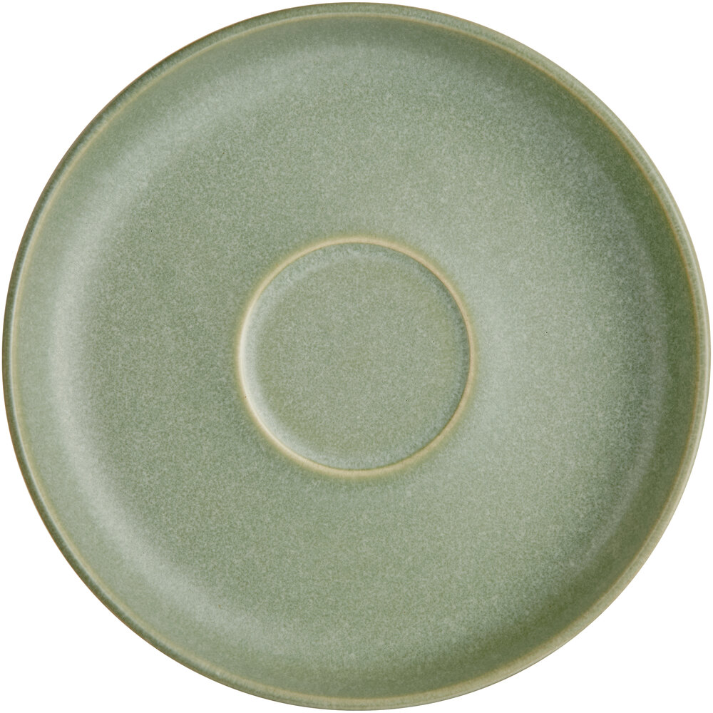 Acopa Pangea 6" Sage Matte Porcelain Saucer - Sample