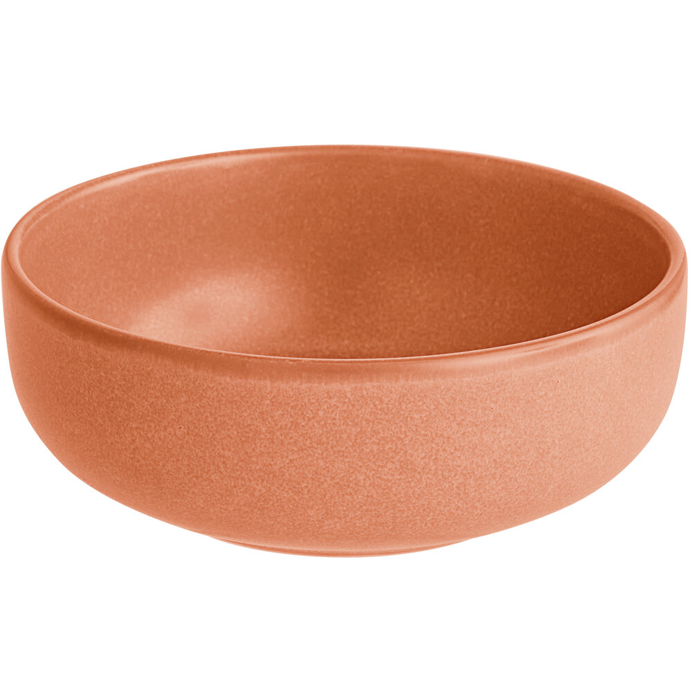 Acopa Pangea 10 oz. Terra Cotta Matte Porcelain Nappie Bowl - Sample