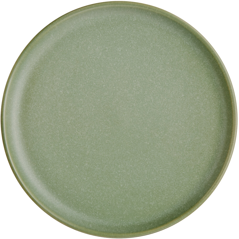 Acopa Pangea 6 1/2" Sage Matte Coupe Porcelain Plate - Sample