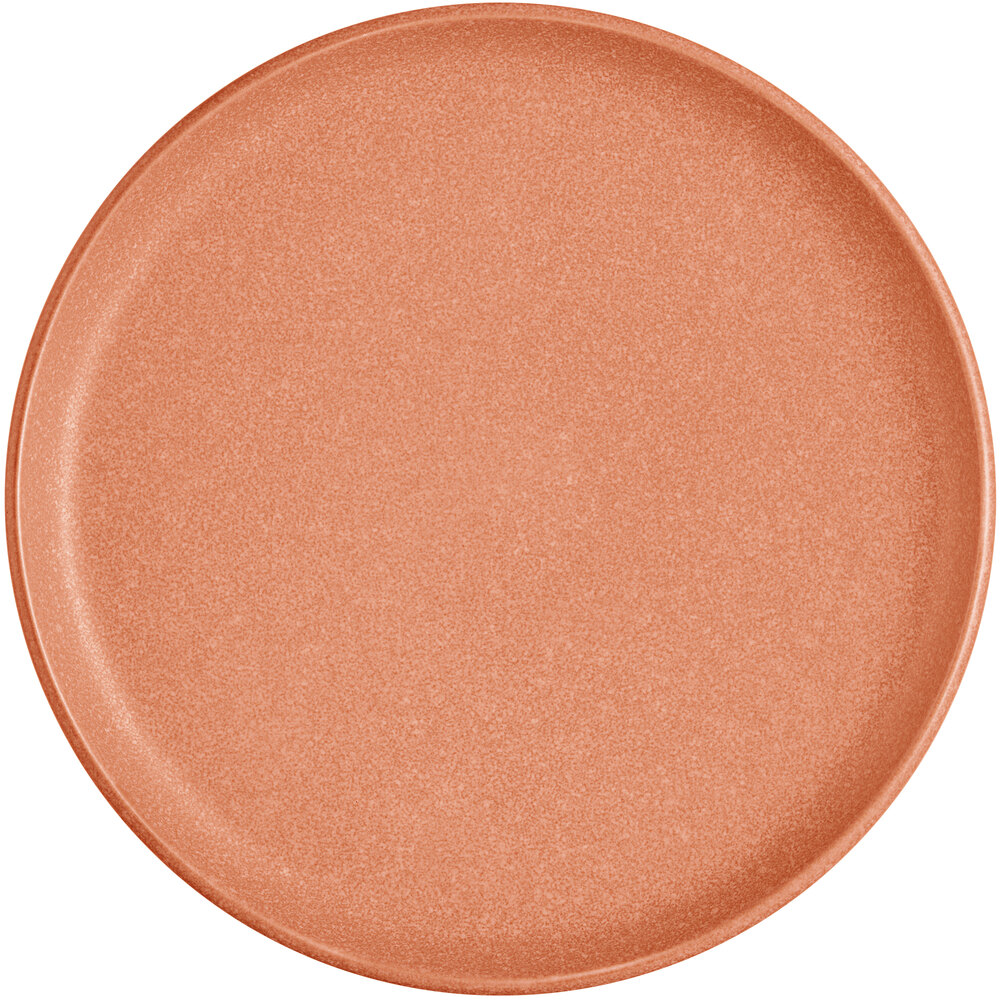 Acopa Pangea 6 1/2" Terra Cotta Matte Coupe Porcelain Plate - Sample