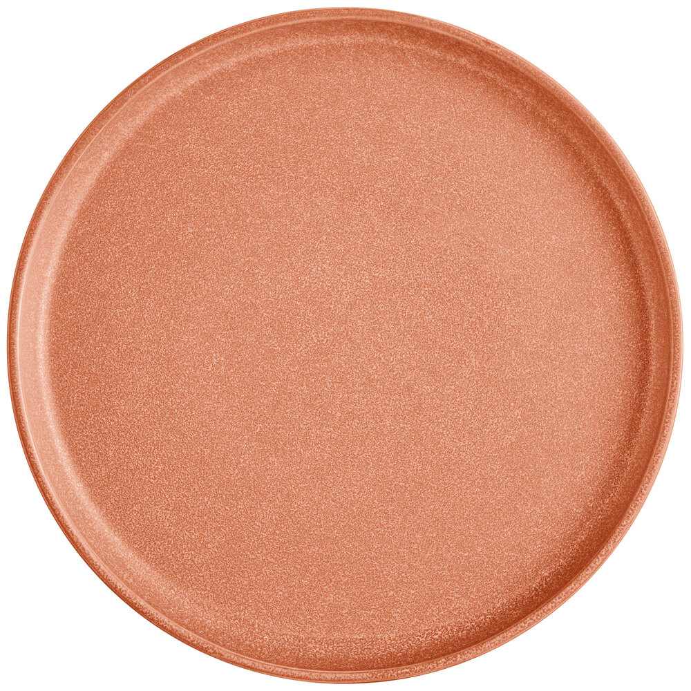 Acopa Pangea 9" Terra Cotta Matte Coupe Porcelain Plate - Sample