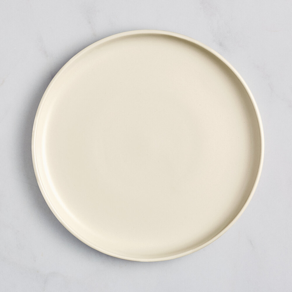 Acopa Pangea 9" Fog White Matte Coupe Porcelain Plate - Sample