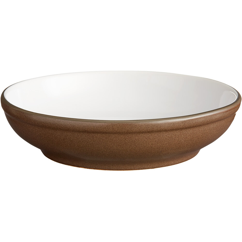 Acopa Embers 32 oz. Hickory Brown Matte Stoneware Pasta Bowl - Sample