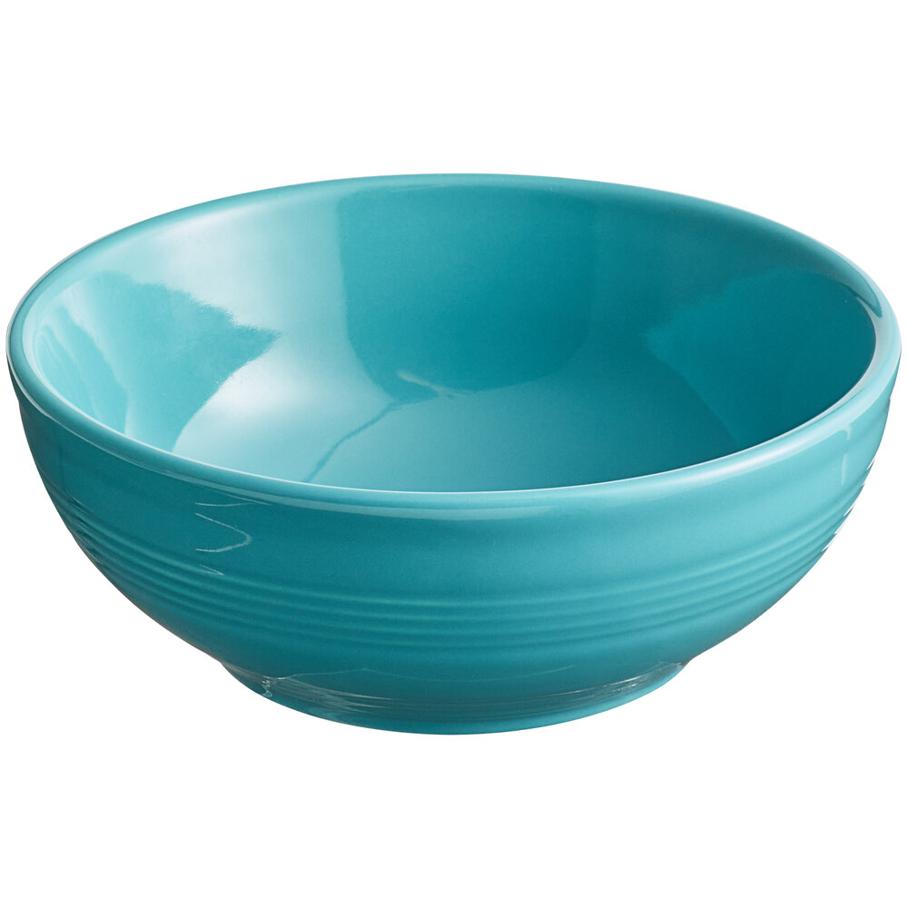 Acopa Capri 19 oz. Caribbean Turquoise Stoneware Bistro Bowl - Sample