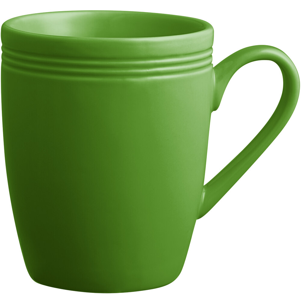 Acopa Capri 12 oz. Palm Green Stoneware Mug - Sample