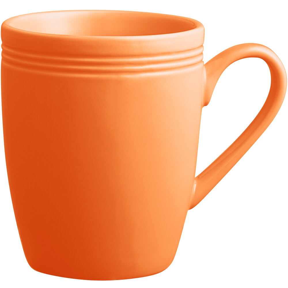 Acopa Capri 12 oz. Valencia Orange Stoneware Mug - Sample