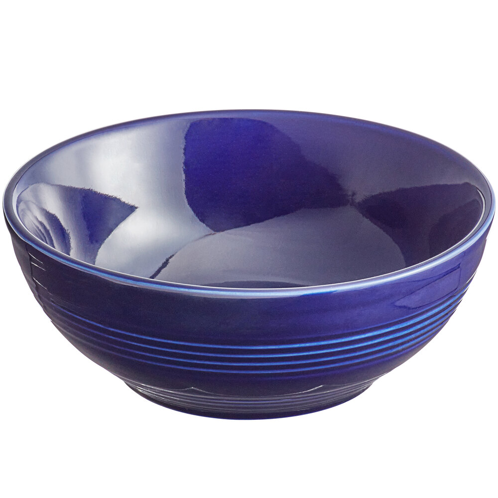 Acopa Capri 13 oz. Deep Sea Cobalt Stoneware Nappie Bowl - Sample